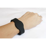 NFC Silicone Adjustable Wristband, Black with NTAG203 - 1+