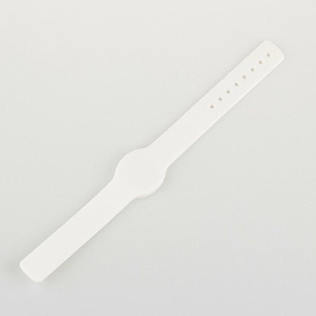NFC Silicone Adjustable Wristband, White with NTAG203 - 1+