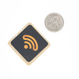 Black PET Logo NFC Sticker - NTAG216 - Square - 35mm