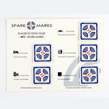 SparkMarks NFC Stickers (5 durable PVC stickers with Topaz 512)