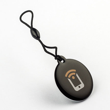 NFC Epoxy Hang Tag - - NTAG213 - Tagstand Black Logo - Circle 30mm